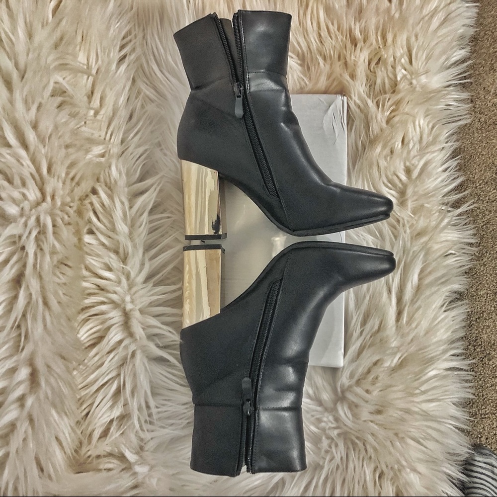 Mid Calf Boots with gold detail